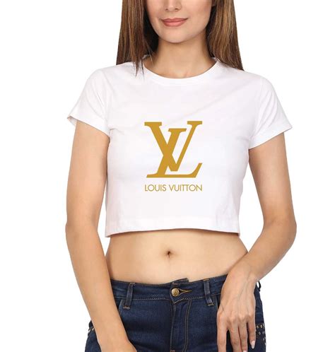 lv crop top|Snap Sleeve Crop Top .